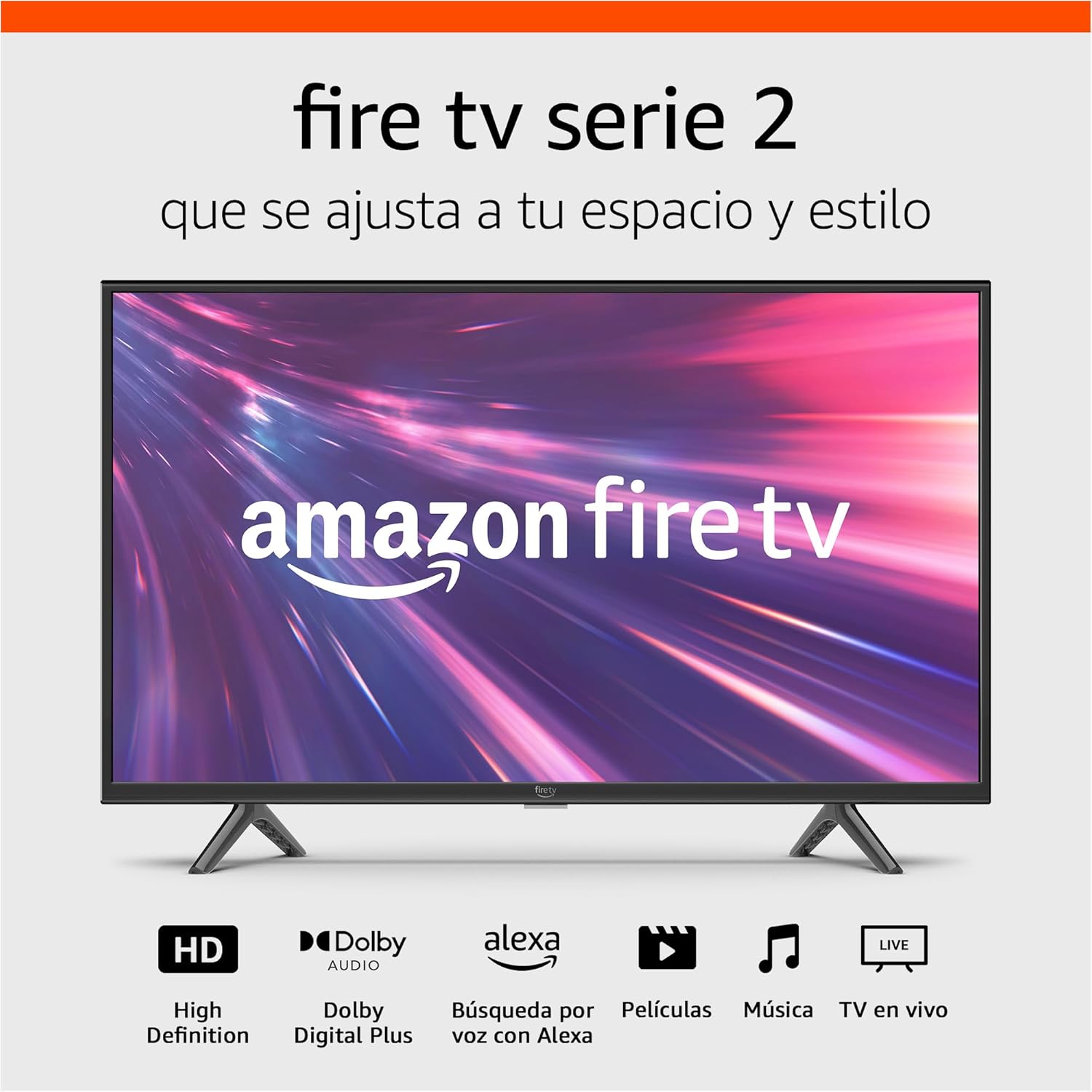 Televisión inteligente Amazon Fire TV Serie 2 de 32” (modelo más reciente), en HD para ver la TV en vivo