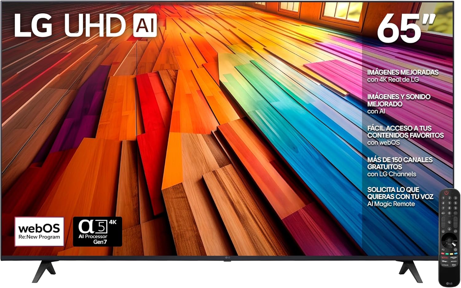 LG Pantalla UHD AI ThinQ 65 Pulgadas 4K Smart TV 2024 65UT8050PSA