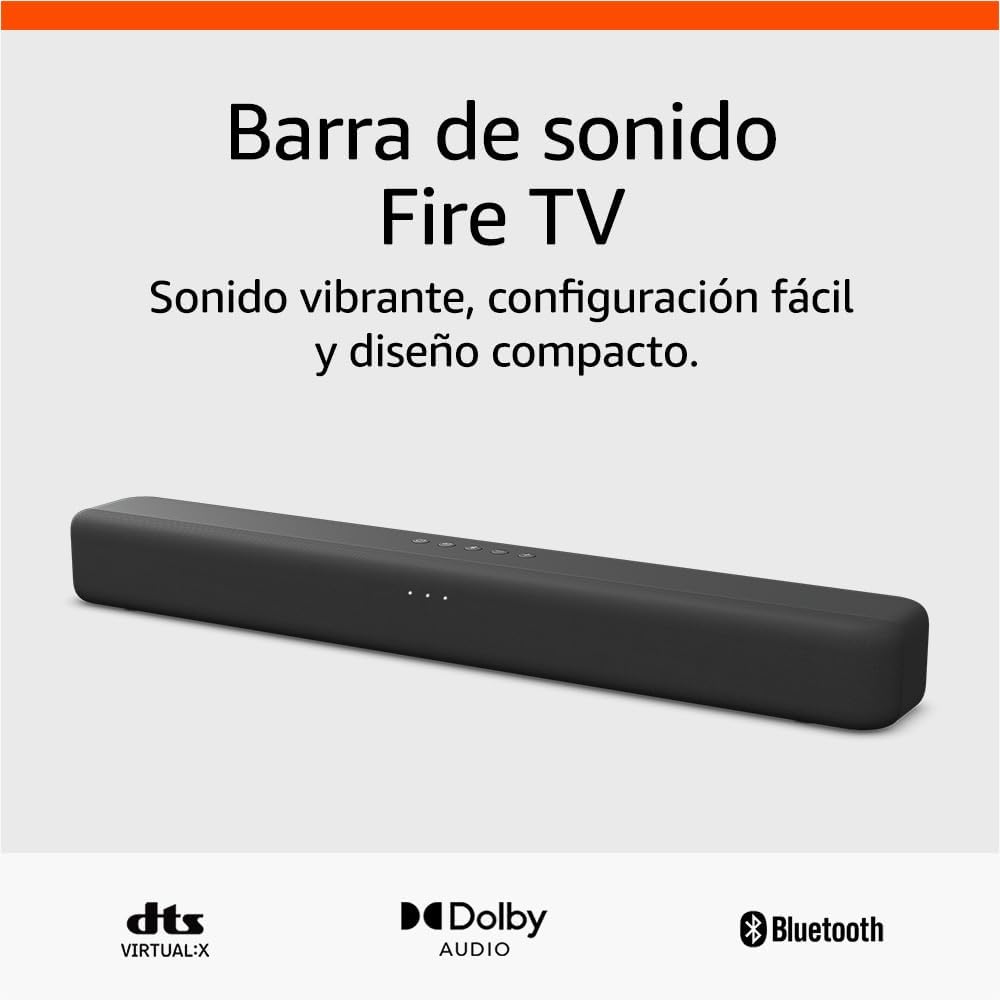 Barra de sonido Amazon Fire TV, bocina 2.0 con DTS Virtual:X, Dolby Audio y conectividad Bluetooth Marca: Amazon