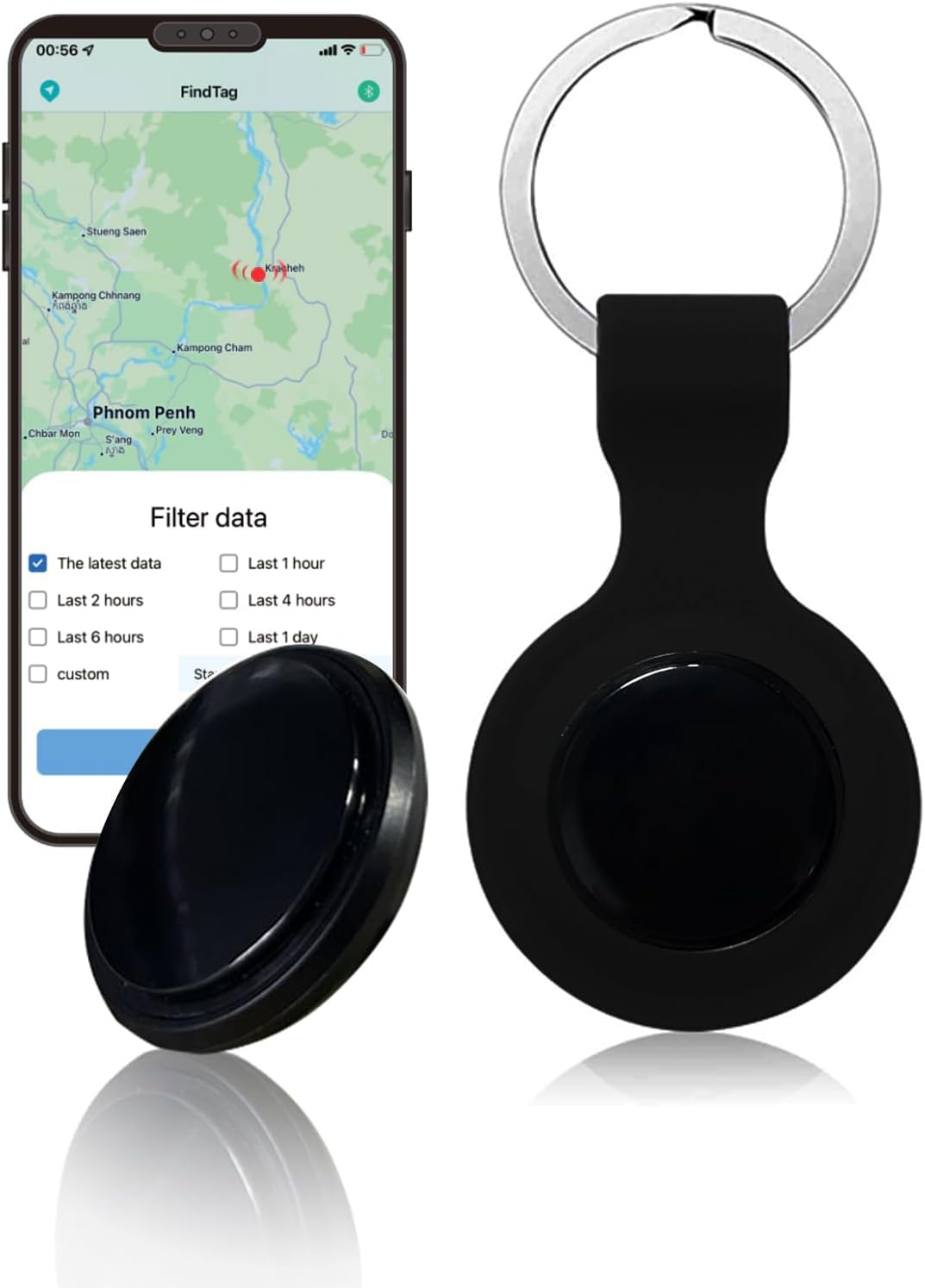 Mythya Localizadores GPS - Find Tag, Localizador GPS para Llaves, Cartera, Equipaje, Tanto iOS como Android Están Disponibles